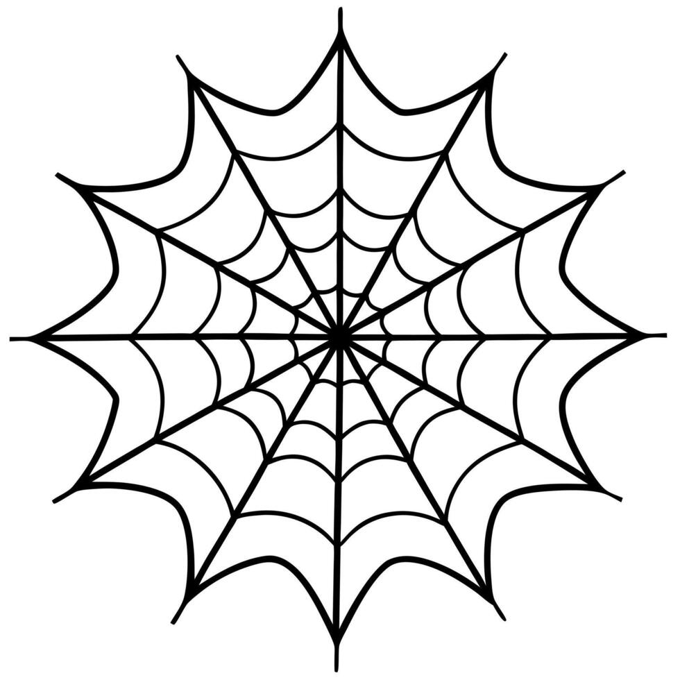 make halloween spider web , illustration line art vector