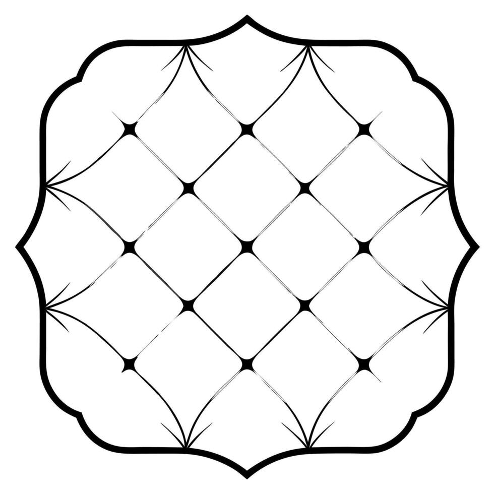 a beautiful tufted pattern for logo across the square, with an open space in the center, vector