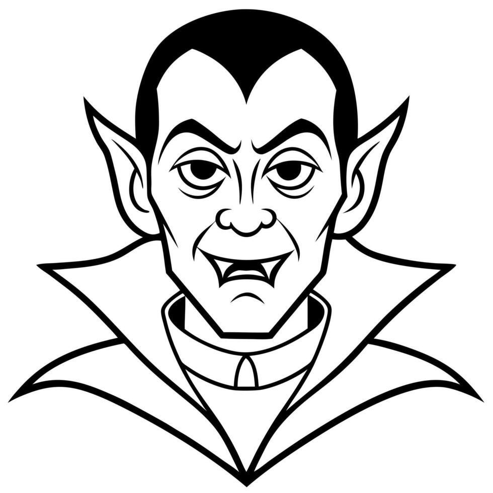 classic monster dracula, illustration line art vector
