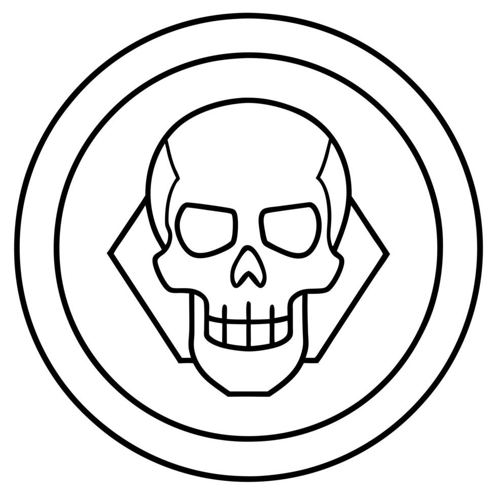 division rogue agent skull in a circle, illustration line art vector