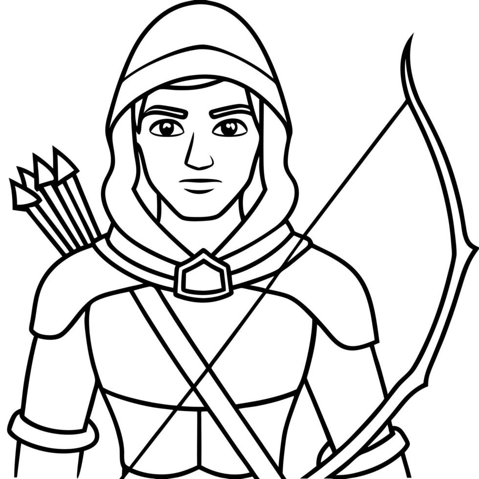 archer, illustration line art vector