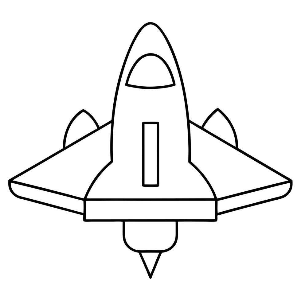 big space plane, illustration line art vector