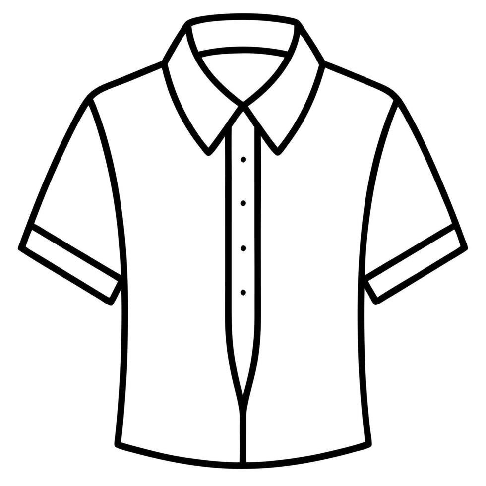 shirt line art on white background, illustration line art vector