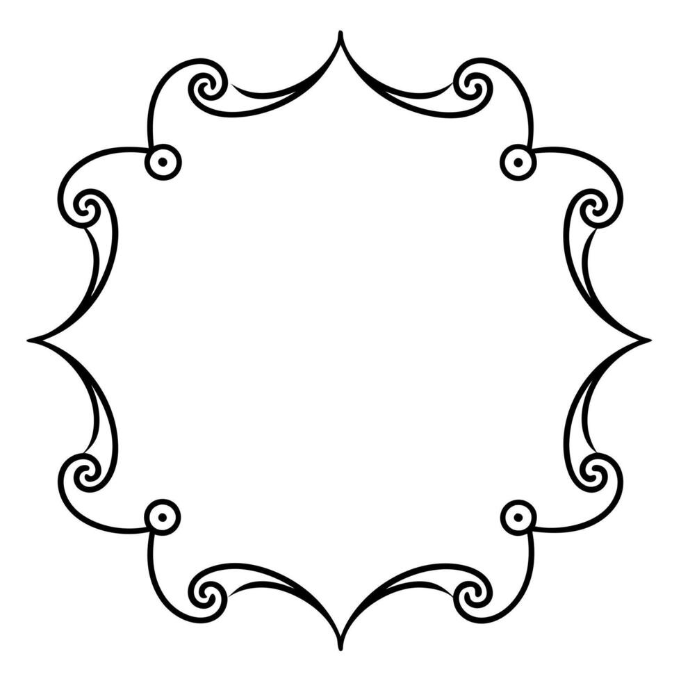a set of vintage frame design elements corner , illustration line art vector