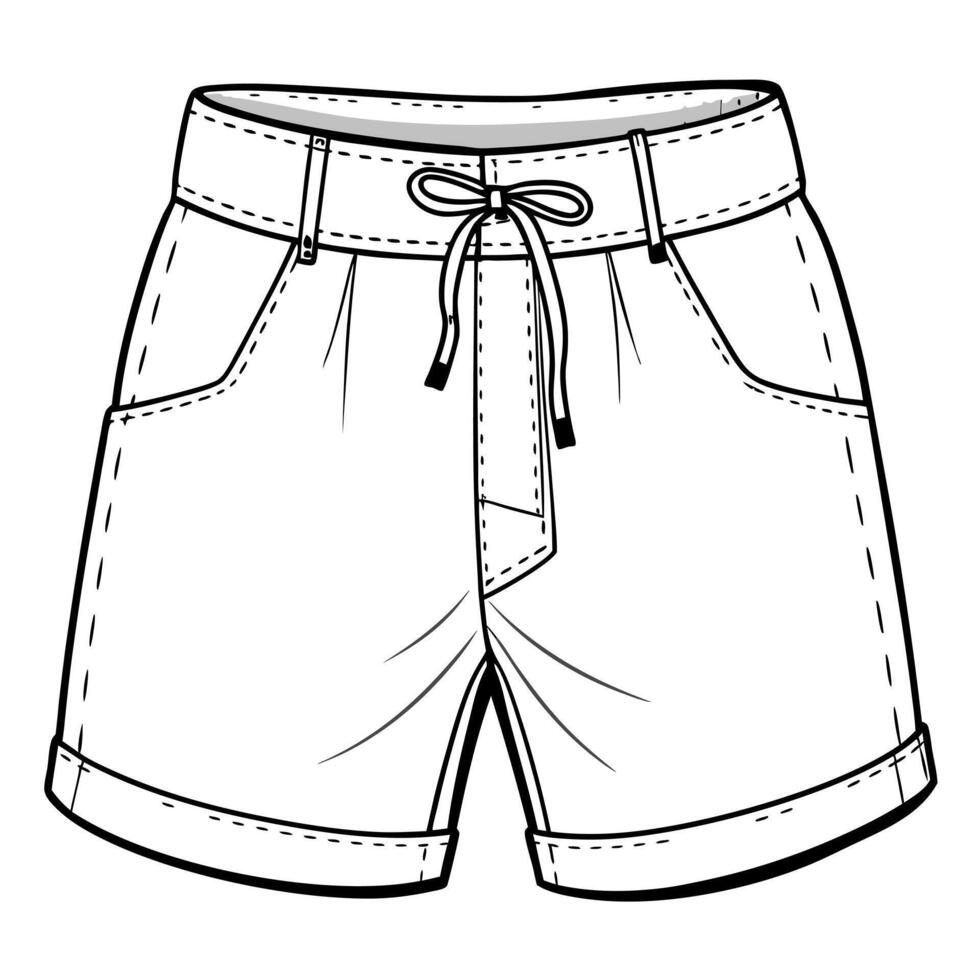 shorts, illustration line art vector