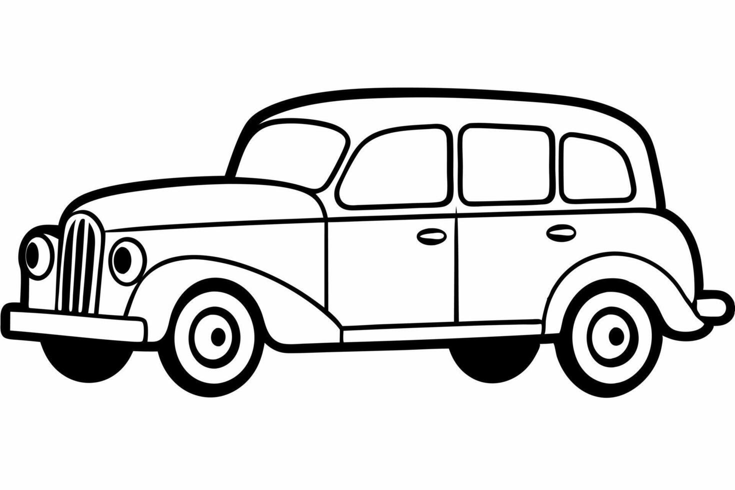 coco taxi stylished vintage, white background, illustration line art vector