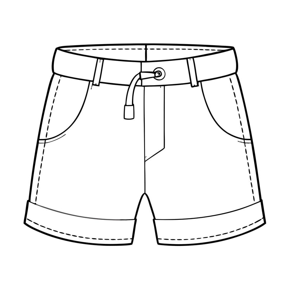 shorts, illustration line art vector