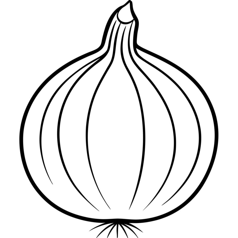 onion, illustration line art vector