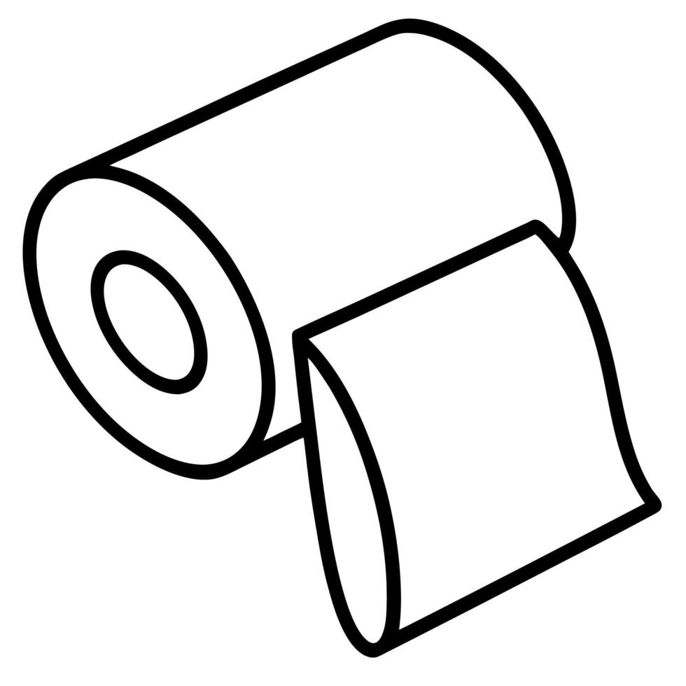 toilet paper, illustration line art vector