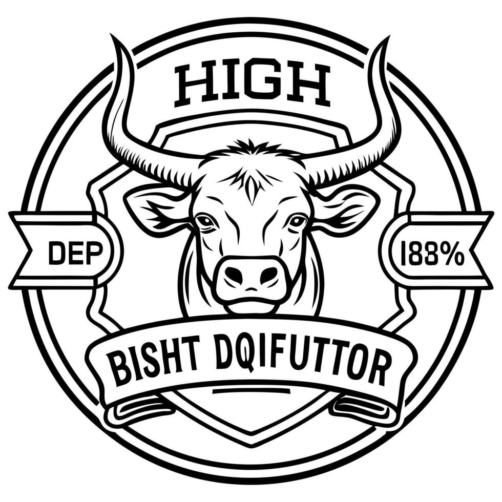 a logo of a high quality beef distributor, illustration line art vector