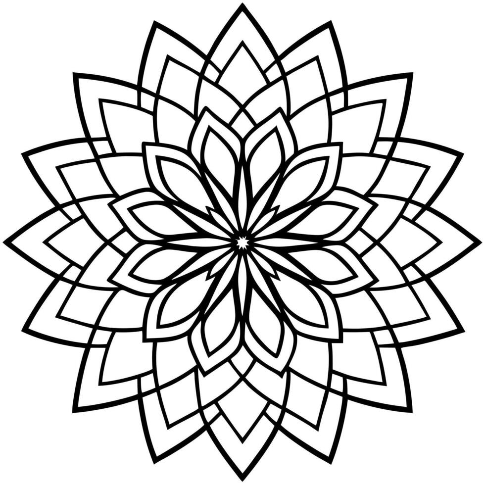 3d rendering of dynamic and modern mandala design, illustration line art vector