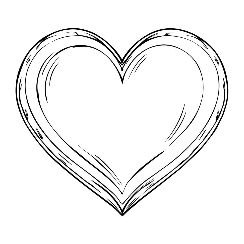 hearts, illustration line art vector