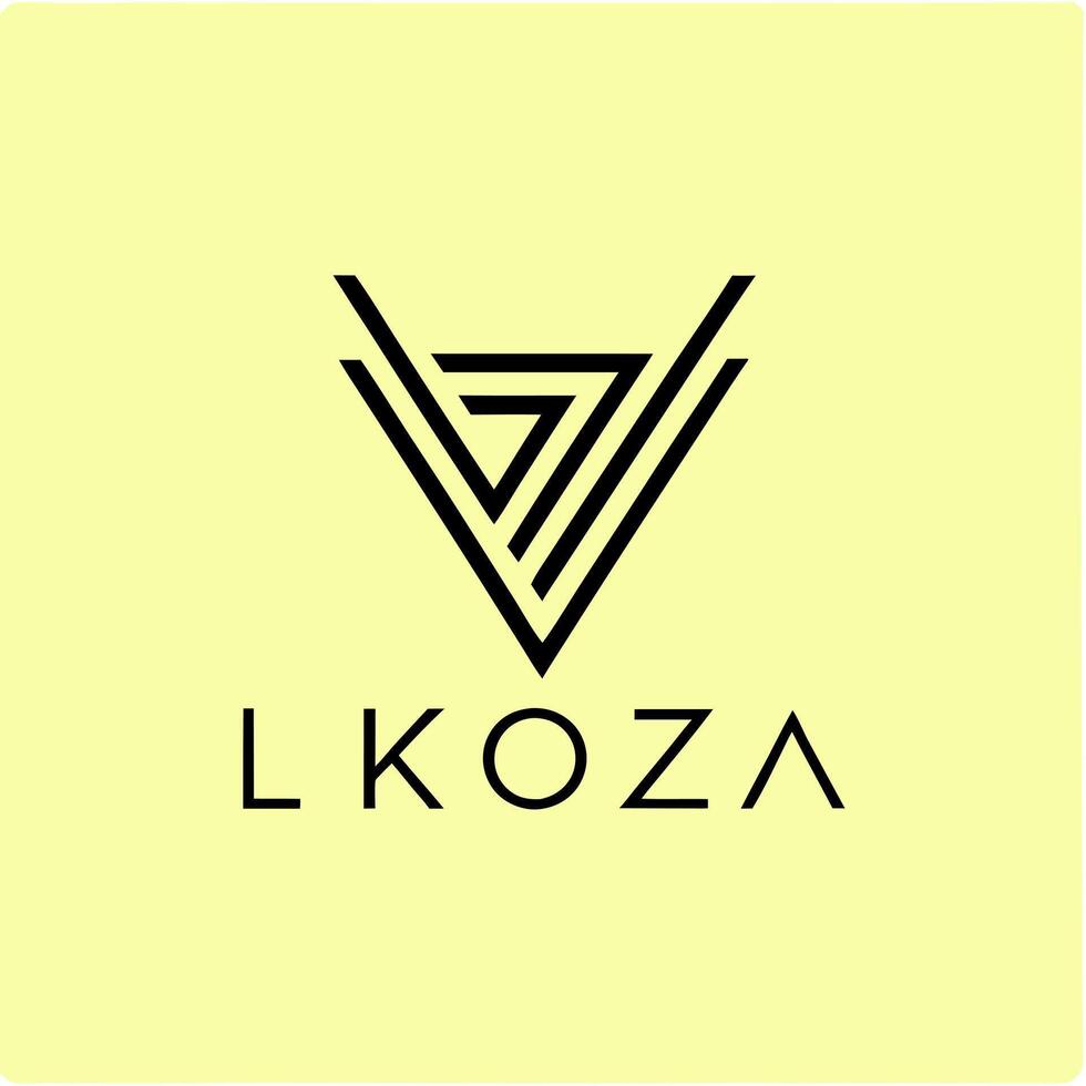design a modern logo for lykoza, , no icons, just the letter l looks different , all in the same vector