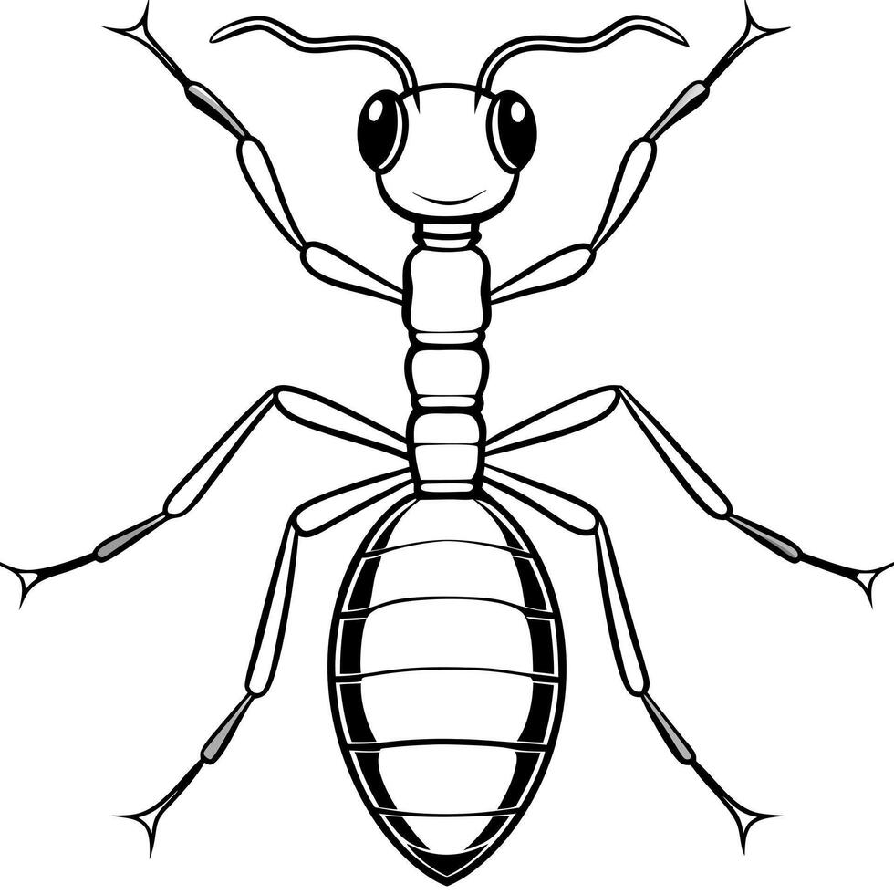flat design of ant for vectorno gradient color edge must be sharp simple silhouette, vector