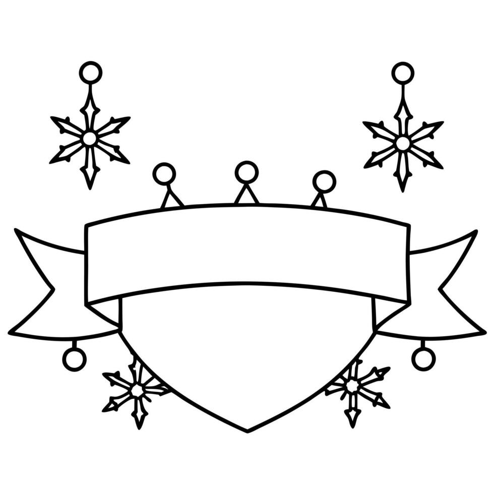 festive winter holiday christmas background banner on white background, illustration line vector