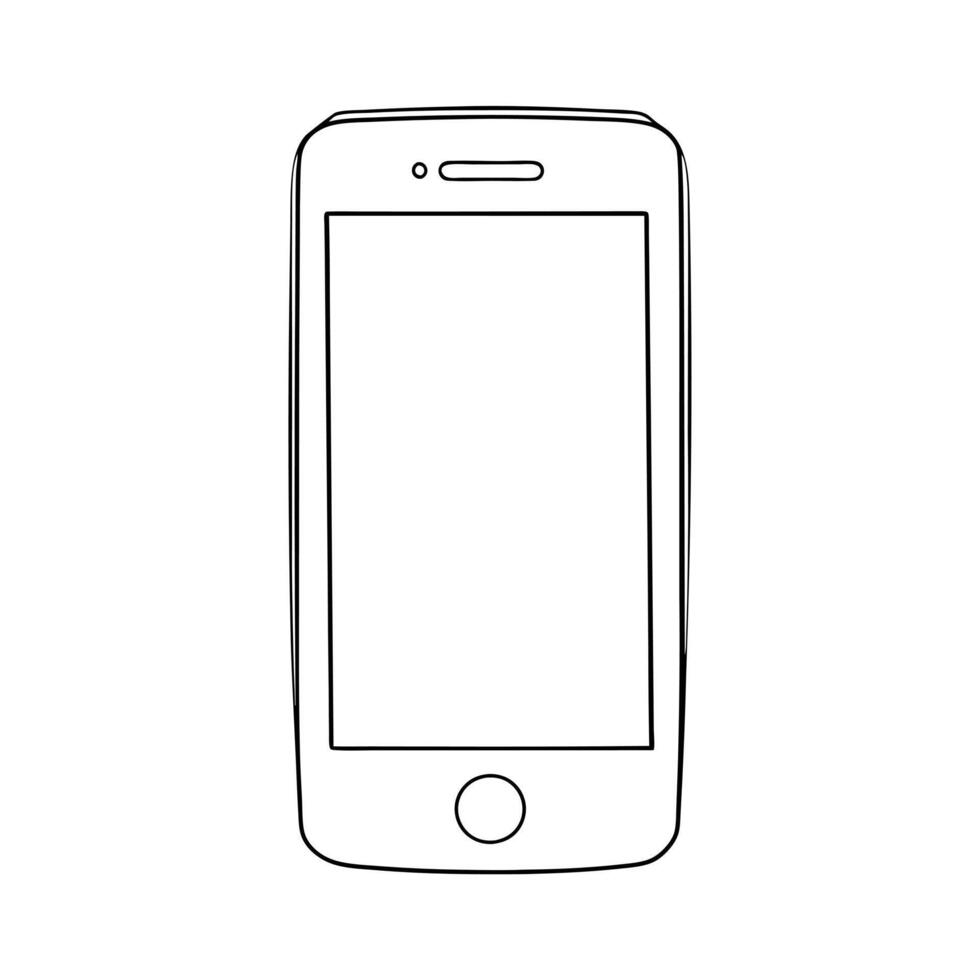 phone, illustration line art vector