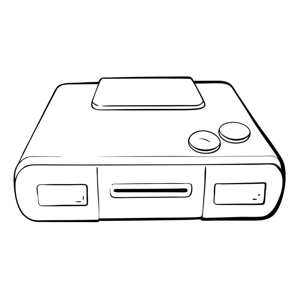 super nintendo system, illustration line art vector