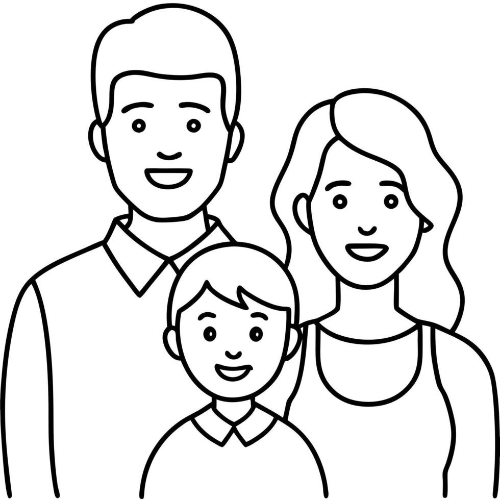 a family, illustration line art vector