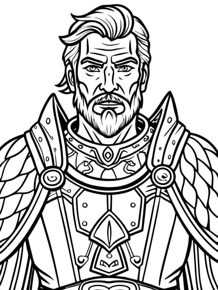 a noble knight , illustration , background amazing, illustration line art vector