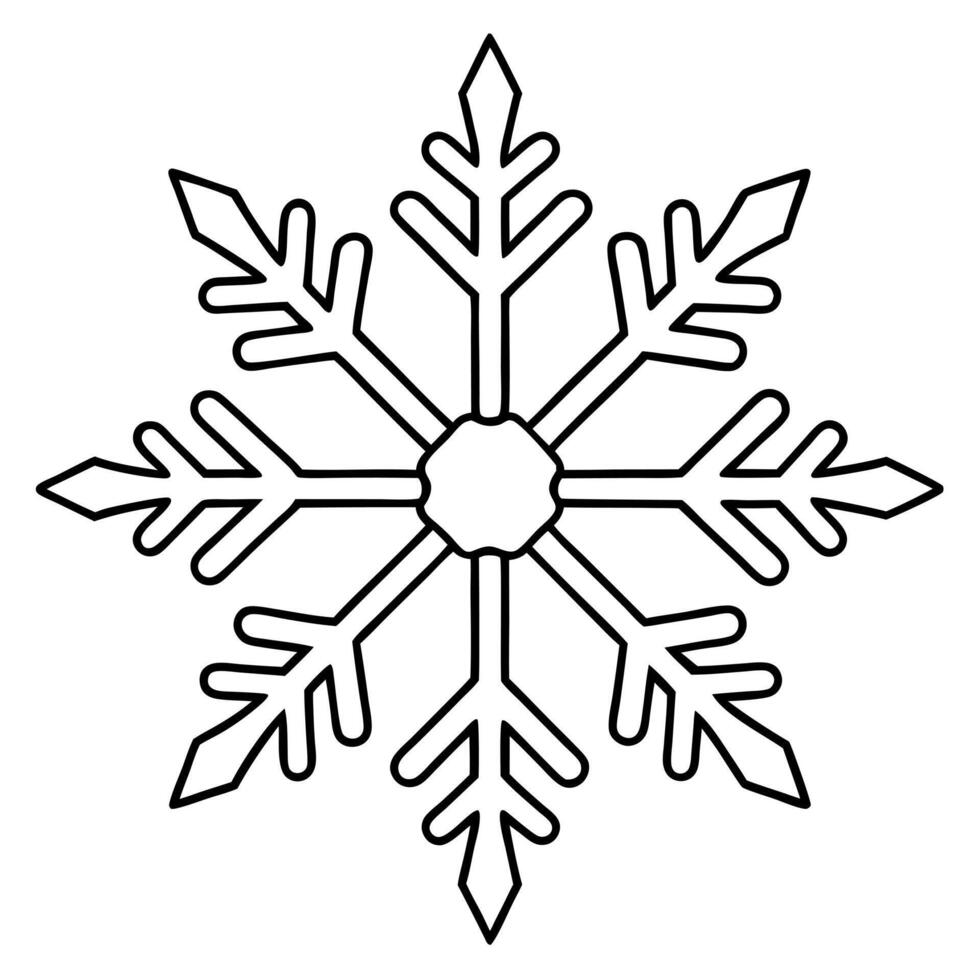 bold and easy, coloring pages, a big snowflake falling gently, illustration line art vector