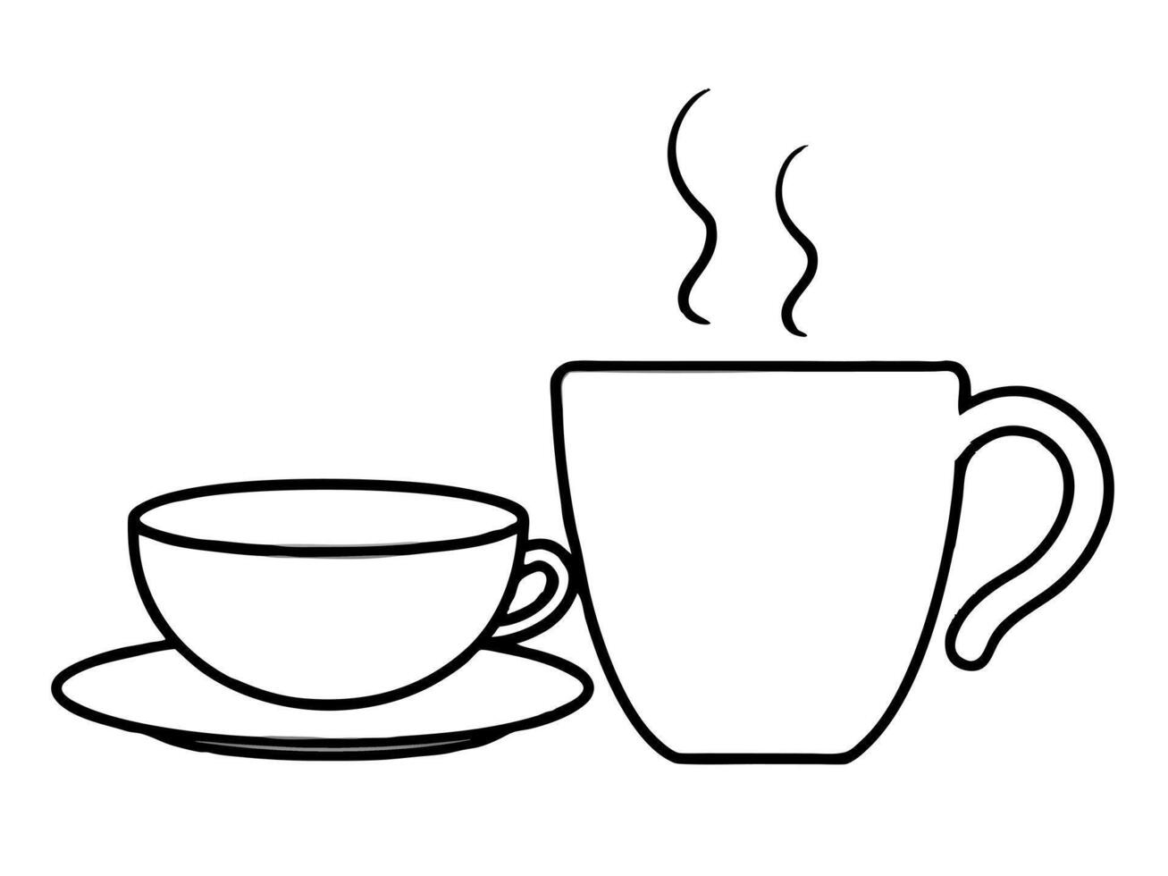 coffee cup continuous line sketch tea icon cafe sketch drink single art outline mug logo food vector