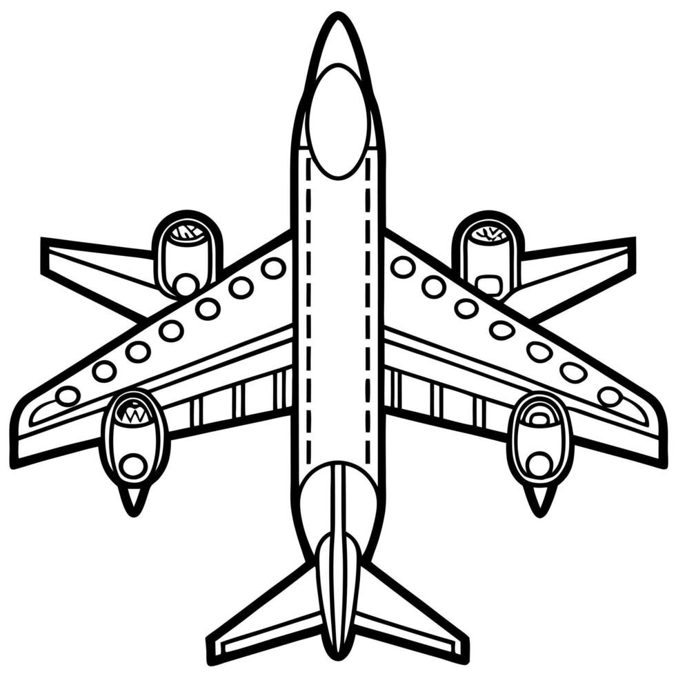 plane, illustration line art vector