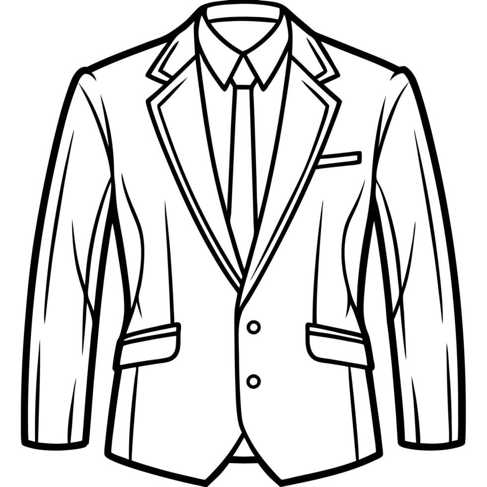 suit on white background, illustration line art vector