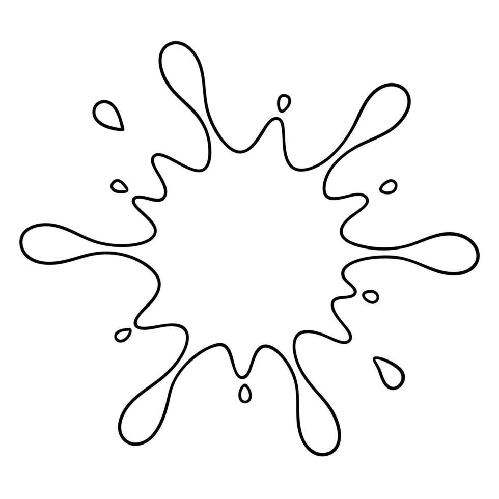 black ink splash white background, illustration line art vector