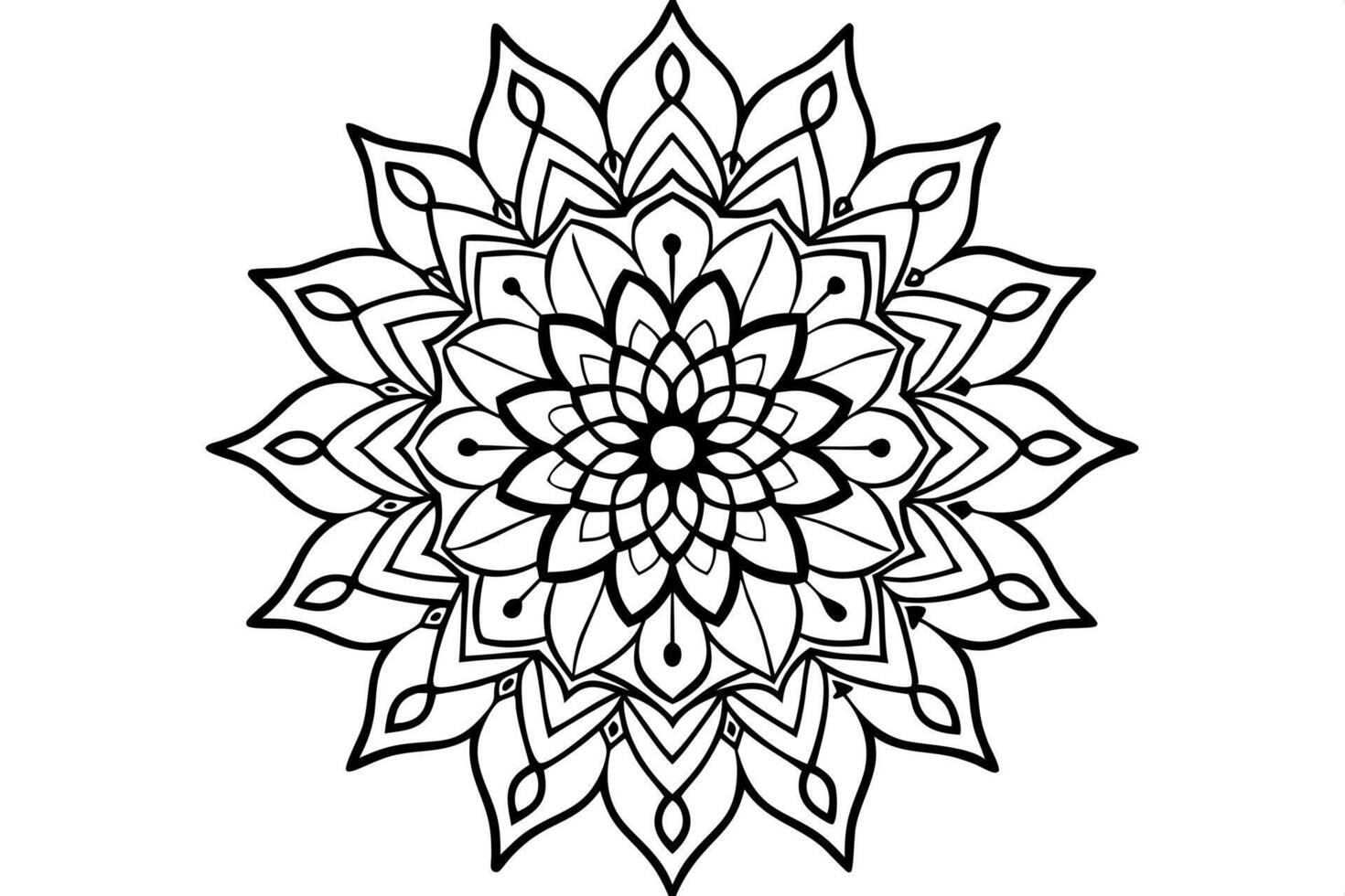 generate a mandala design with intricate patterns and symmetrical geometric shapes the design vector