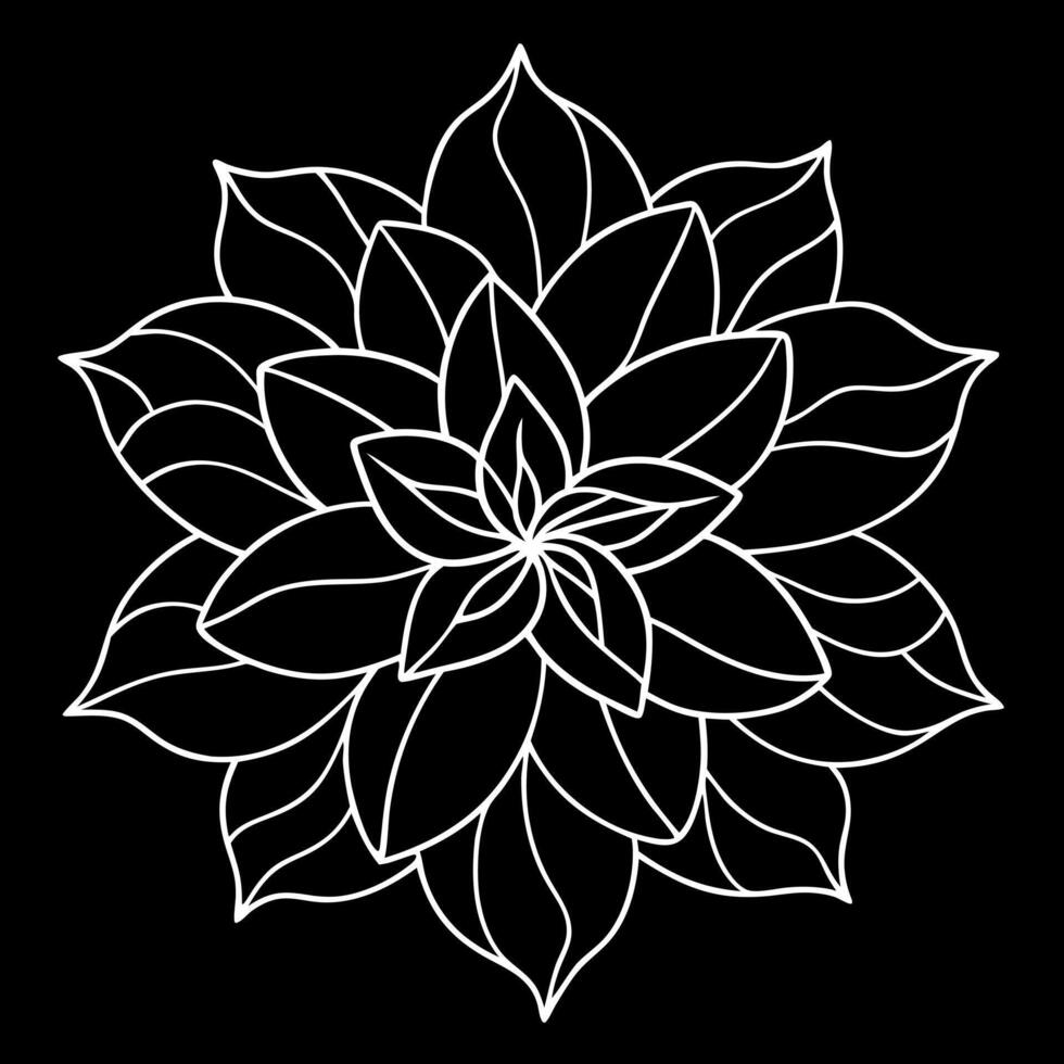 watercolor gold flover seamless pattern on a black background, illustration line art vector