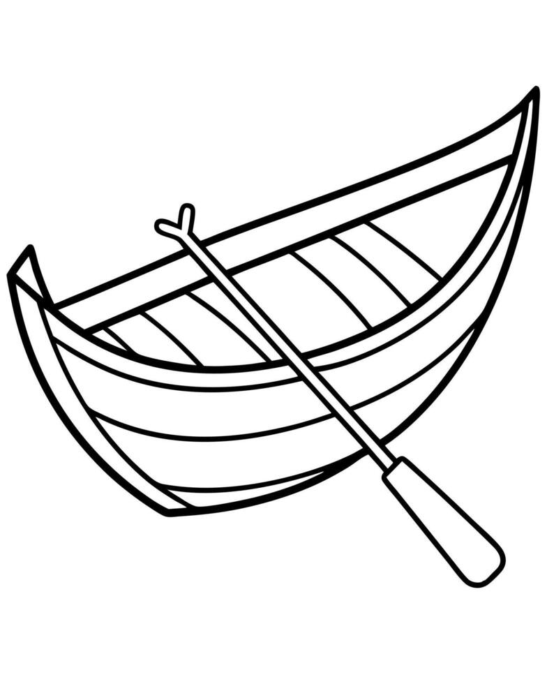 a coloring page of an rowing with no color just black lines, illustration line art vector