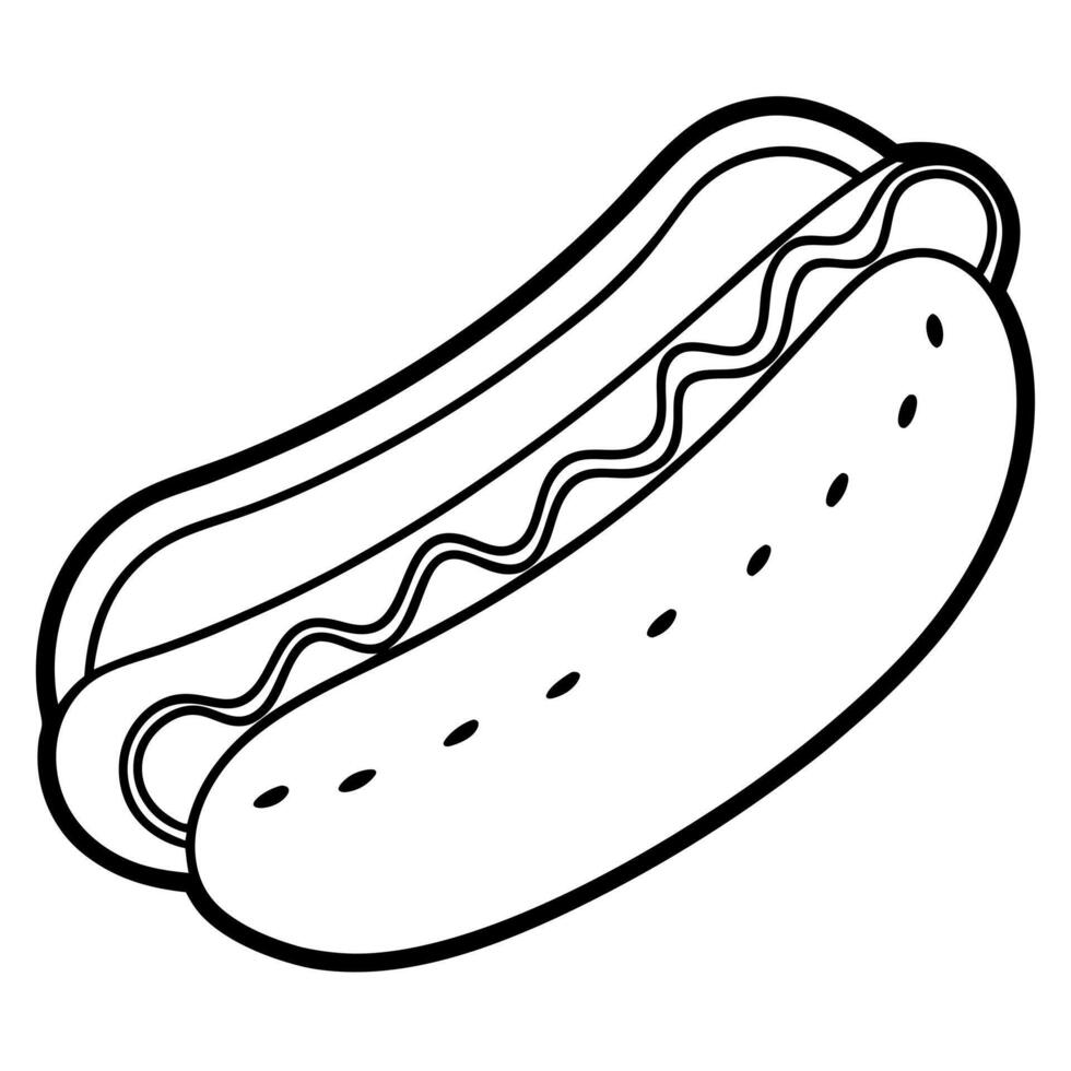 hot dog, illustration line art vector