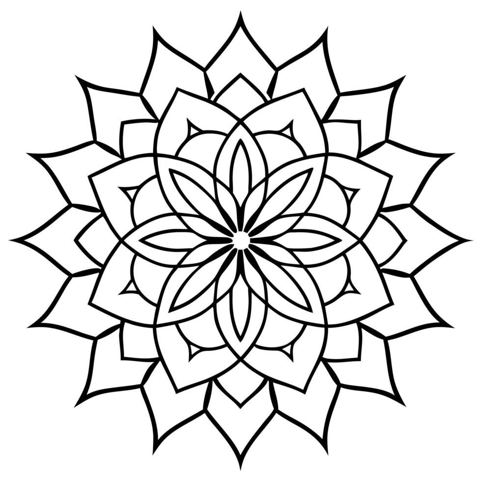 mandala design on white background, illustration line art vector