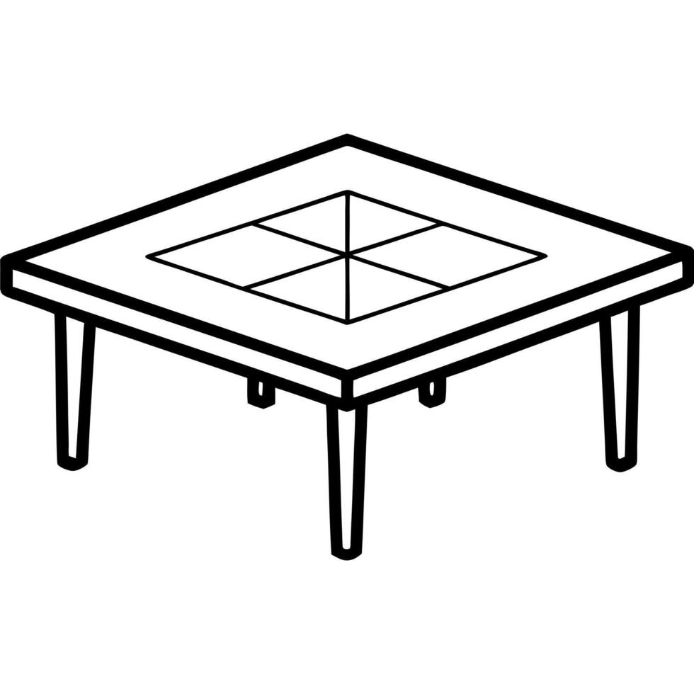 a beaver creek coffee table silhouette design, illustration line art vector