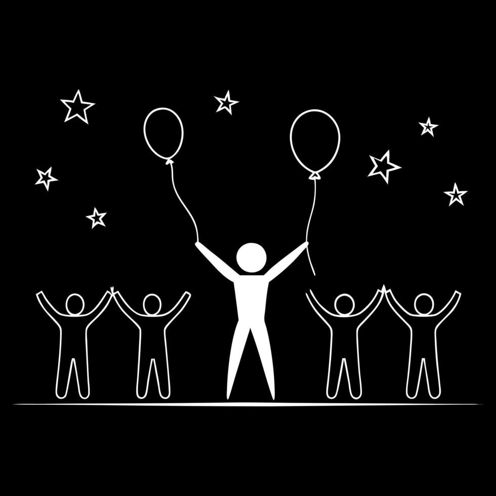 celebration, illustration line art vector