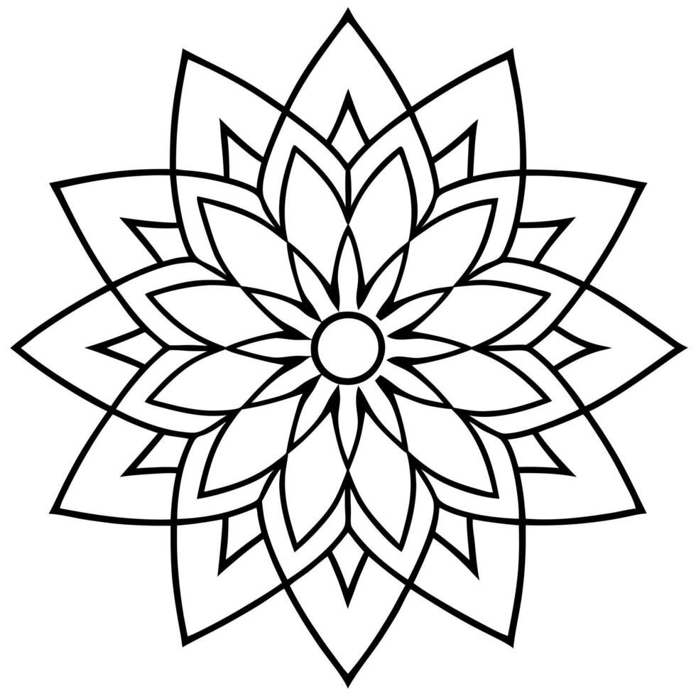 mandala-like circular patterns, illustration line art vector