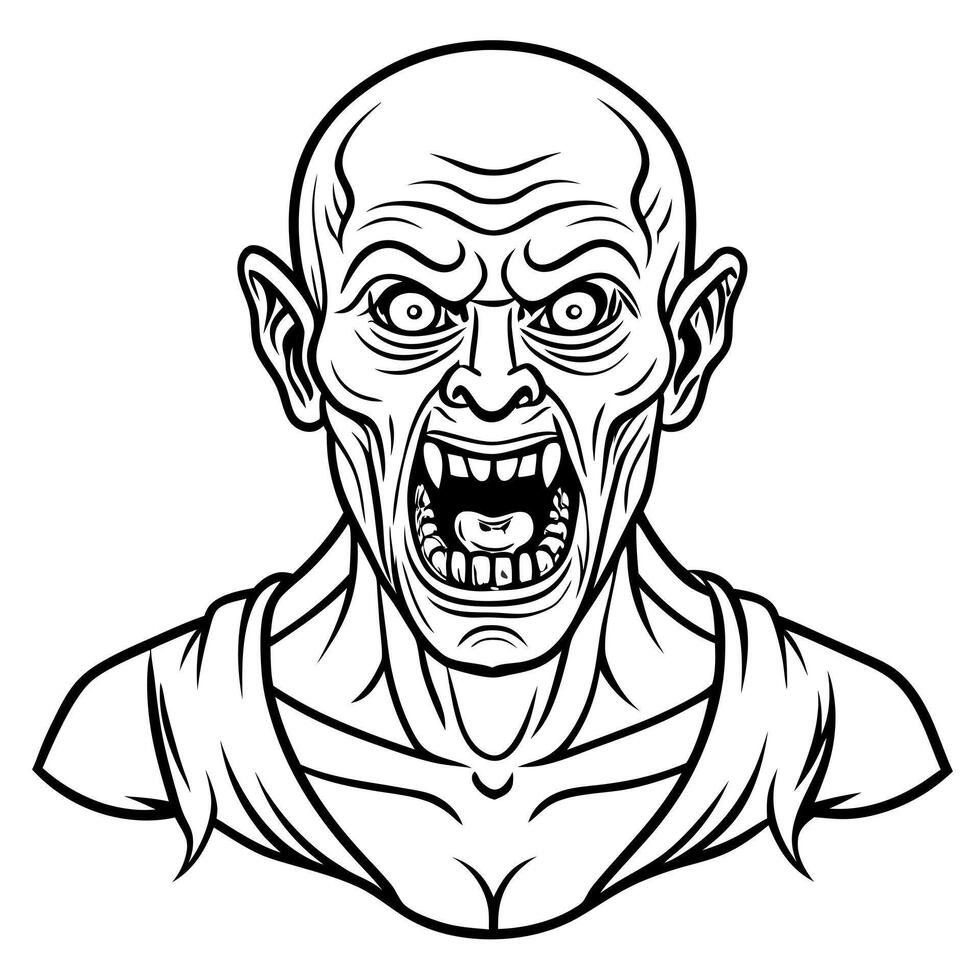 dread unleashed scary zombie horror concept on transparent background -, illustration vector