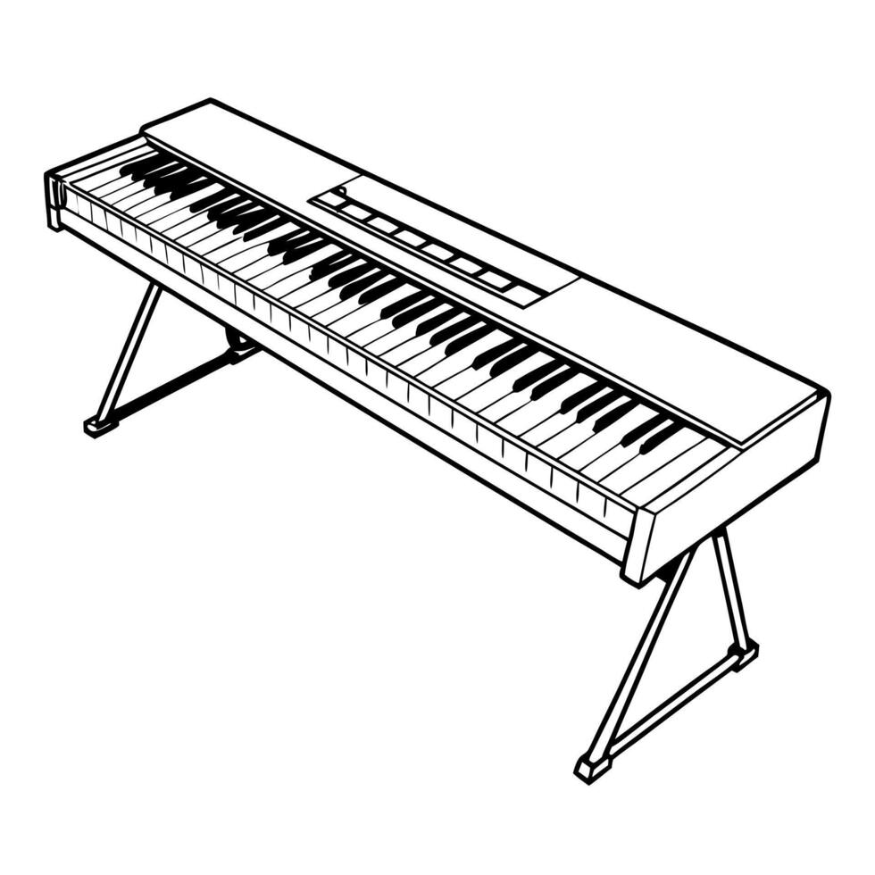 keyboard, illustration line art vector