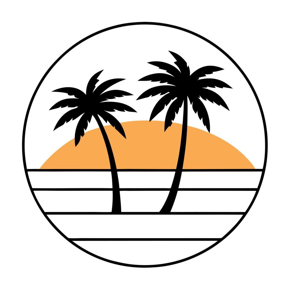 Palm trees in the ocean vector