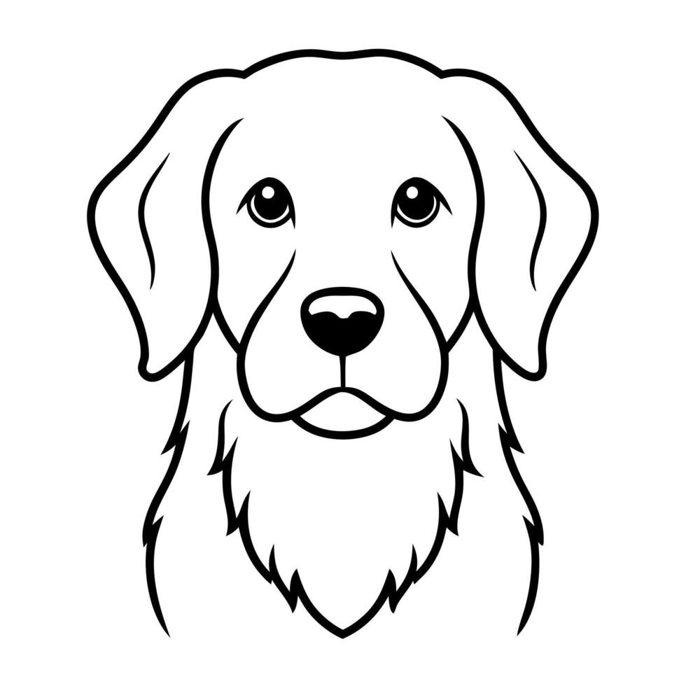 Golden retriever dog face outline vector