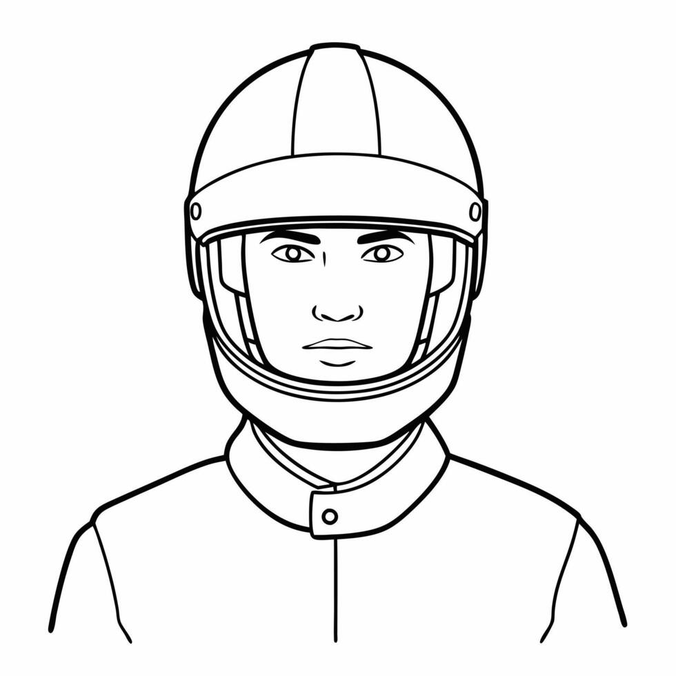 A man in a helmet coloring page vector
