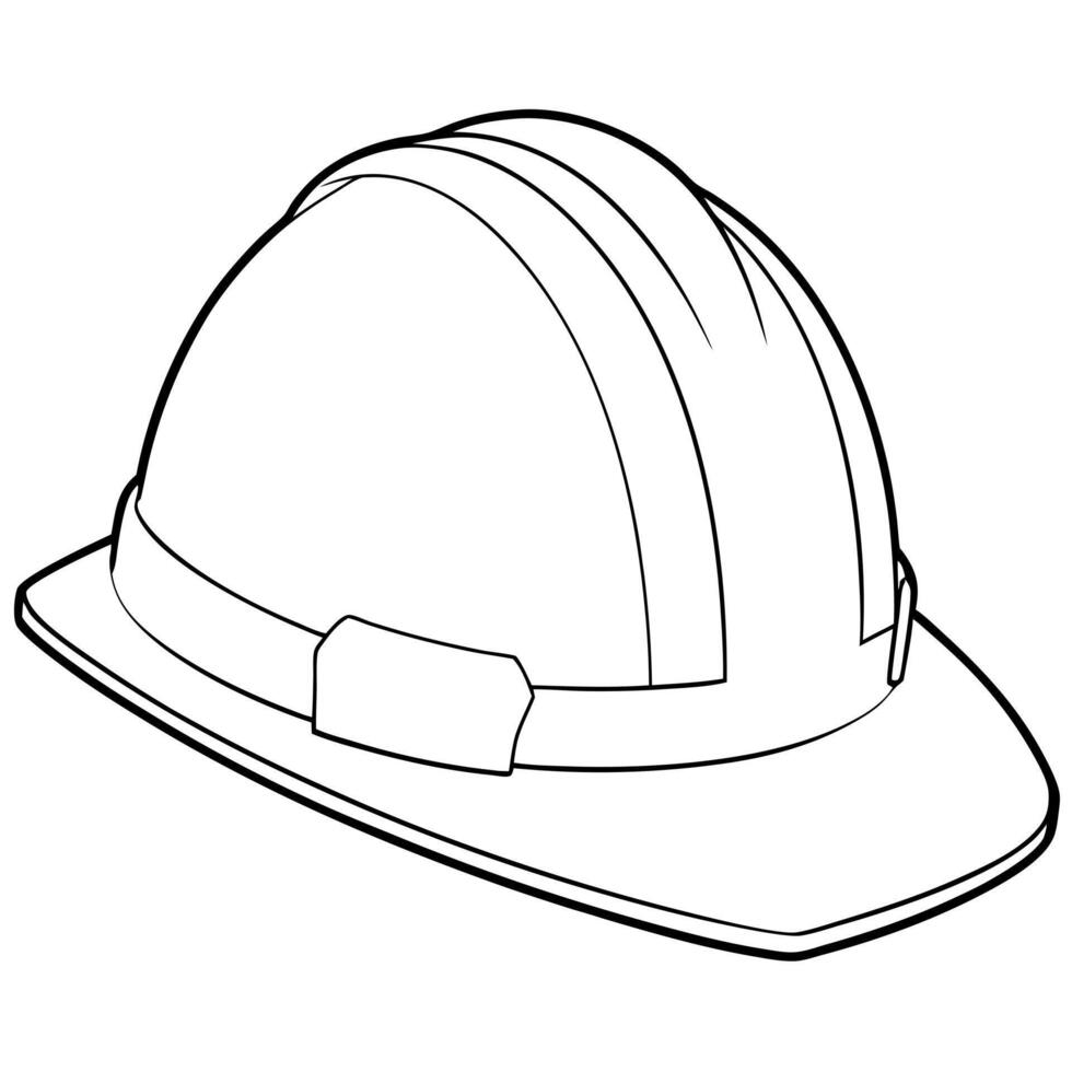 A hard hat is shown in this coloring page vector