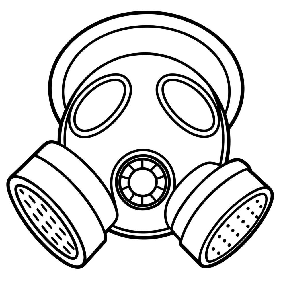 Gas mask coloring page vector
