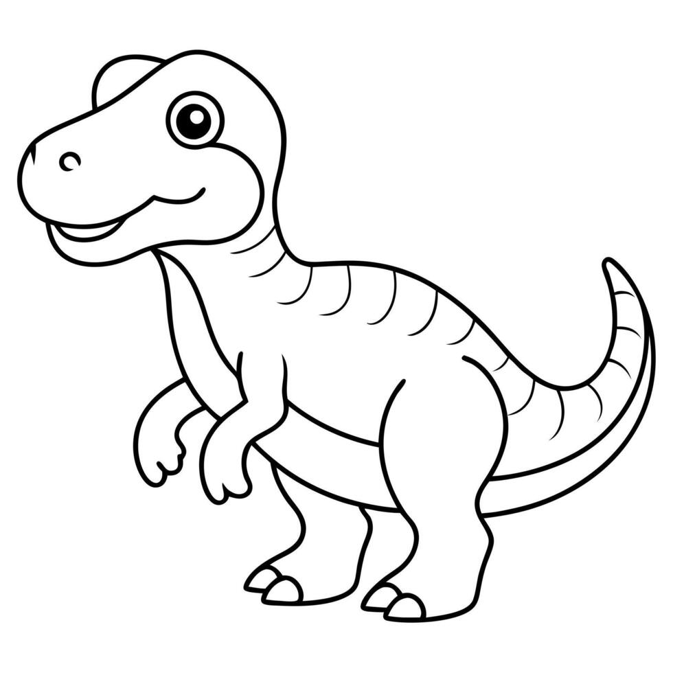 Dinosaur coloring pages for kids vector