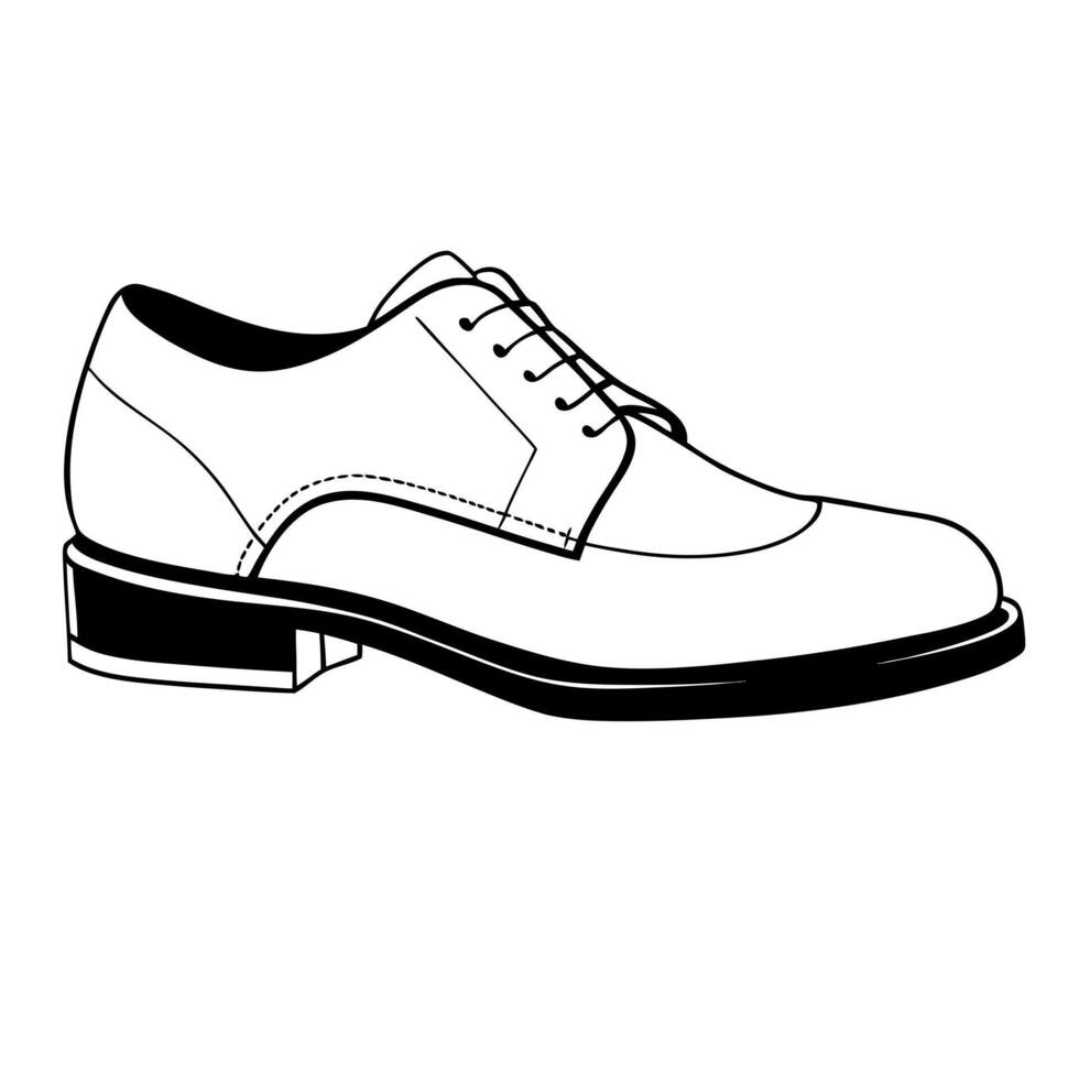derby shoes, illustration line art vector