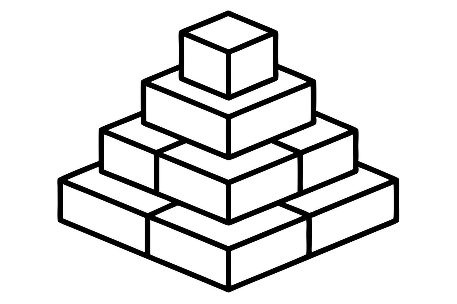 A pyramid of cubes on a white background vector