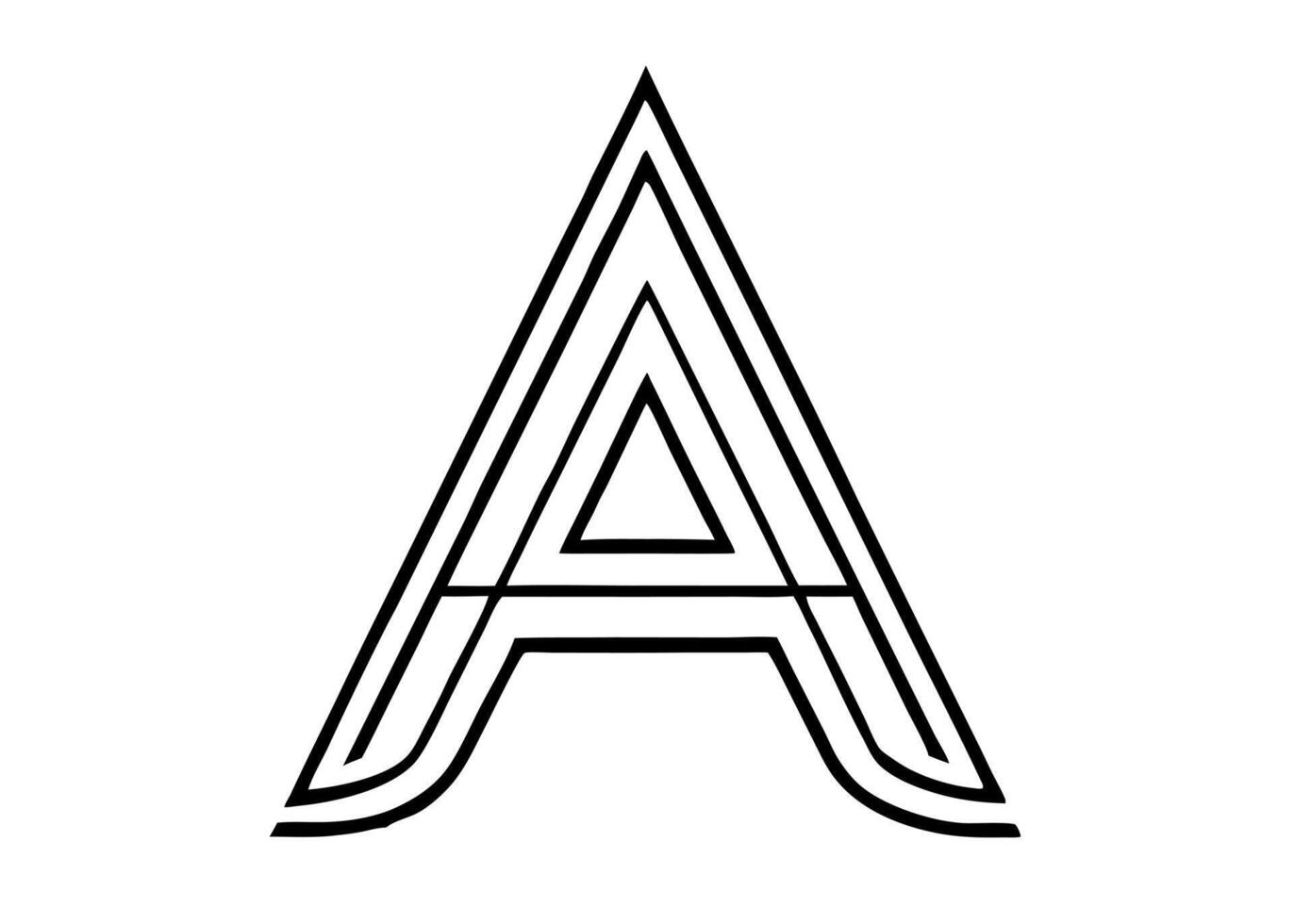 A letter a logo with a black outline vector