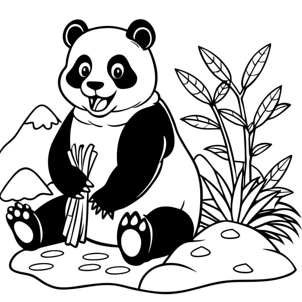 Panda bear coloring pages vector