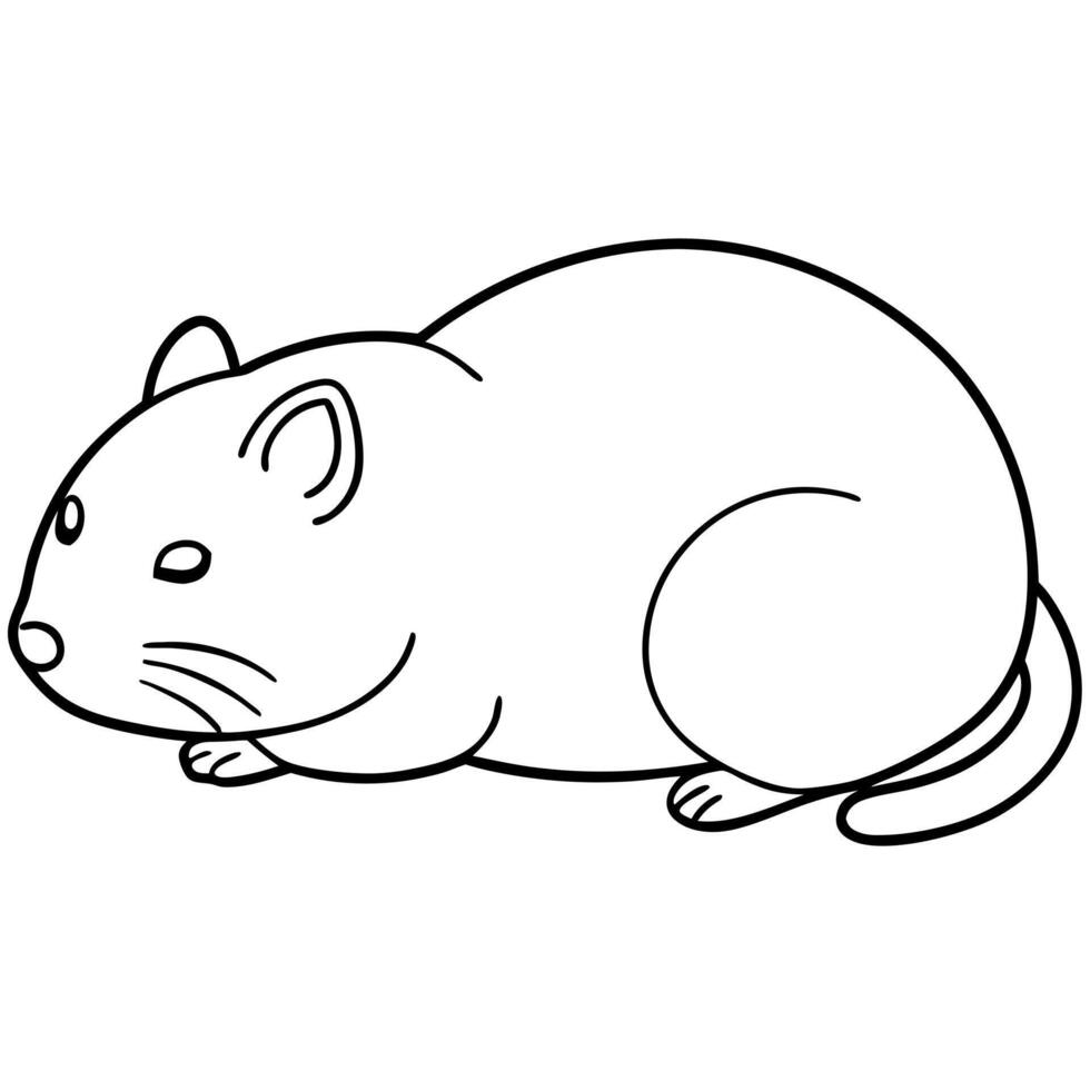 A rat coloring page for kids vector