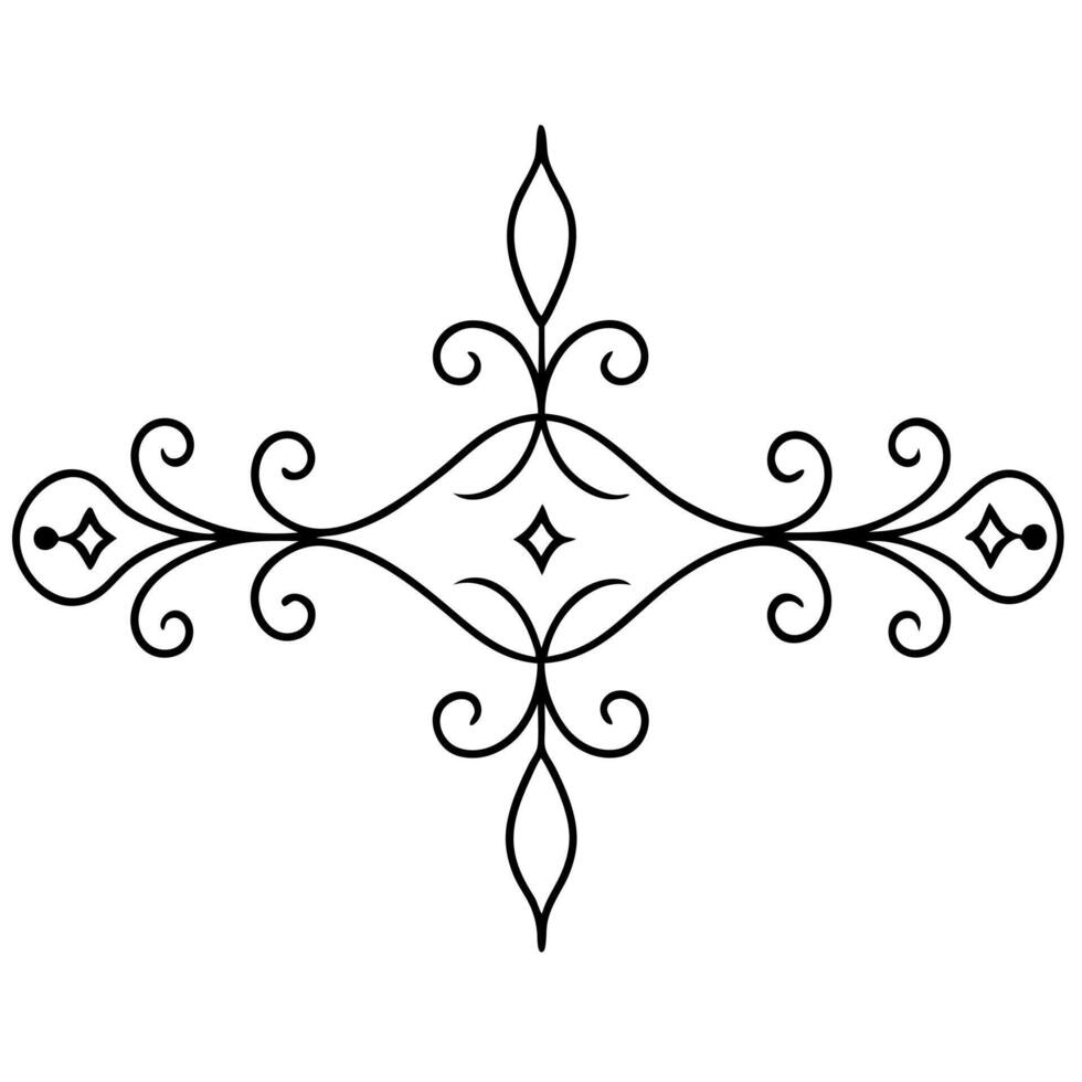 A black and white drawing of a decorative cross vector